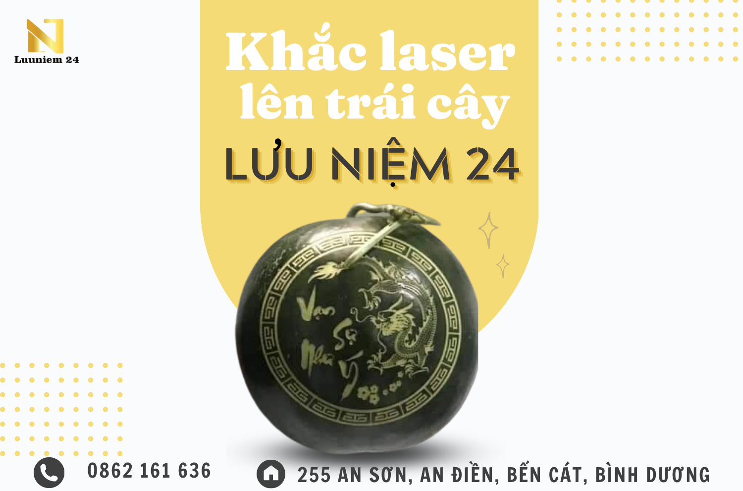 khắc laser lên trái cây