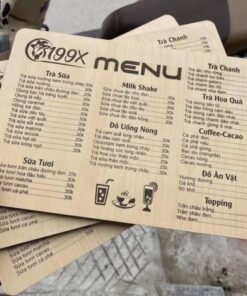 khắc laser làm menu gỗ